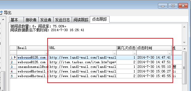 邮件内容点击跟踪